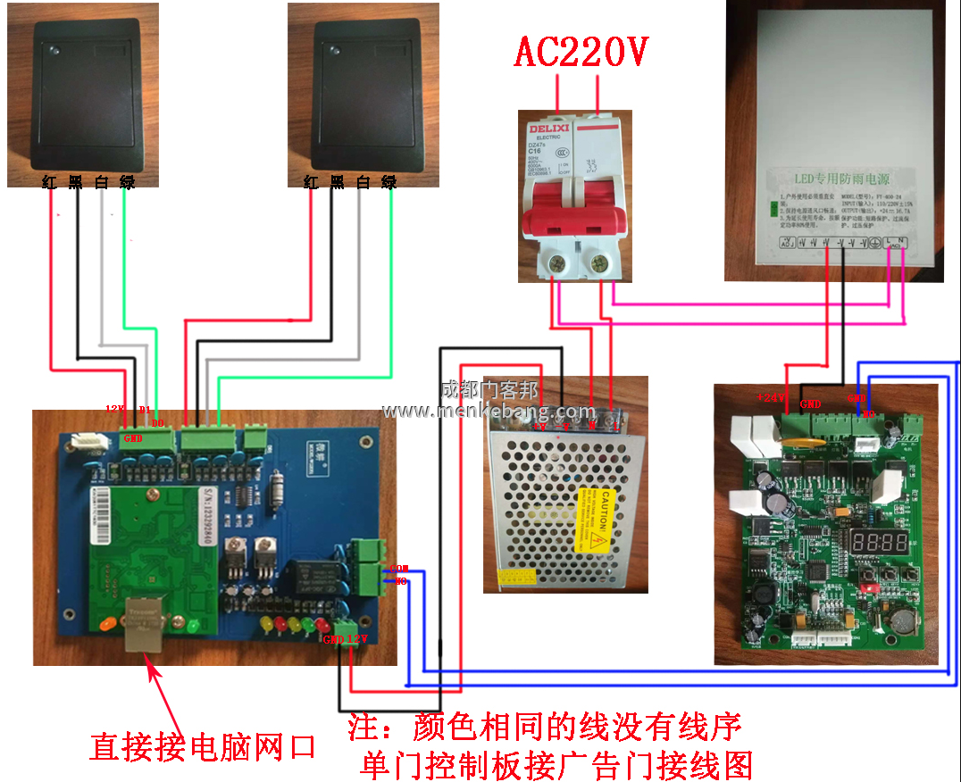 廣告門(mén)控制器接線圖