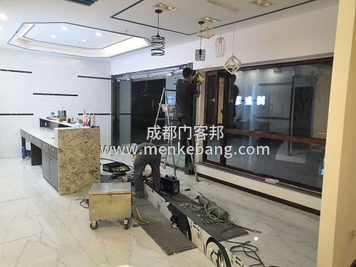 門客邦成都自動(dòng)平滑門不能正常開門、不轉(zhuǎn)了維修